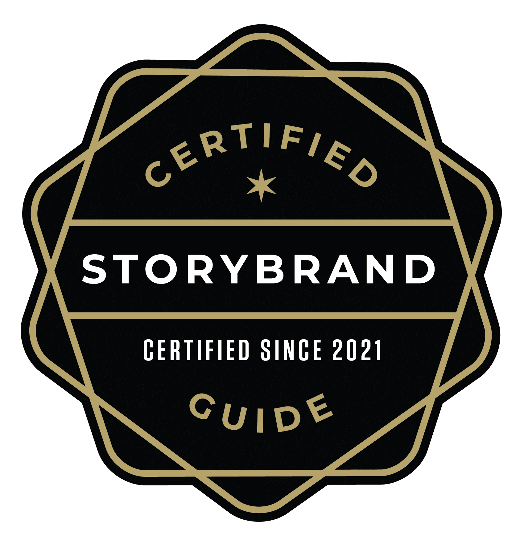 Web - Certified Since 2021_Color Certified StoryBrand Guide badge, certified since 2021.